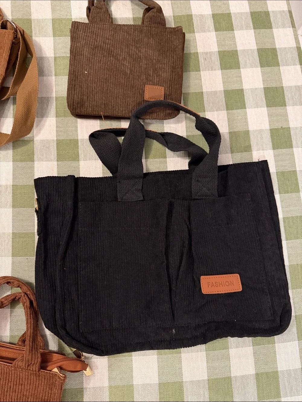 Canvas Tote Bag lot - Brown/Teal/Black Options